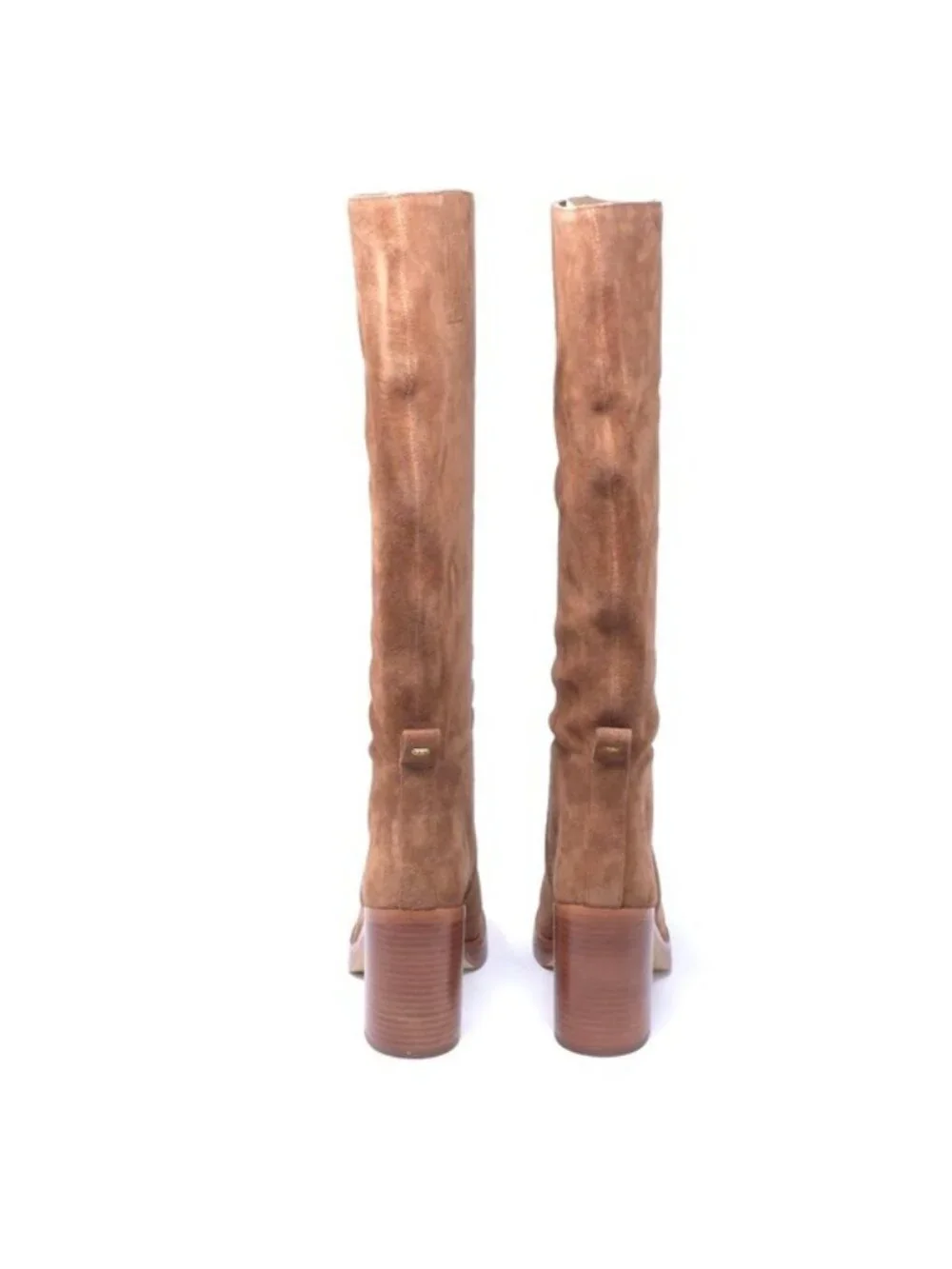 Michael Kors Boots Hayden Luggage Suede Knee High Block Heel